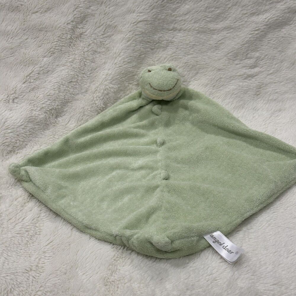 Angel Dear Frog Lovey Green Baby Security Blanket Soft Plush